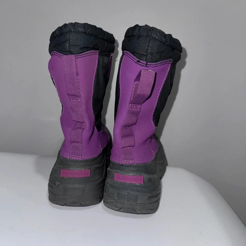 The North Face Alpenglow Snow Boots Girls Size 4 Purple Black EUC Insulated